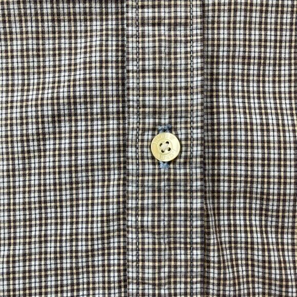 J. Crew Shirt Mens Large Size L‎ Brown Blue Plaid Long Sleeve Button Down - Picture 5 of 7
